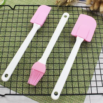 

3pc/set Silicone Cream Spatula Cream Brush Baking Oil Brush Mixing Shovel Butter Scraper Flour Scrapers E950