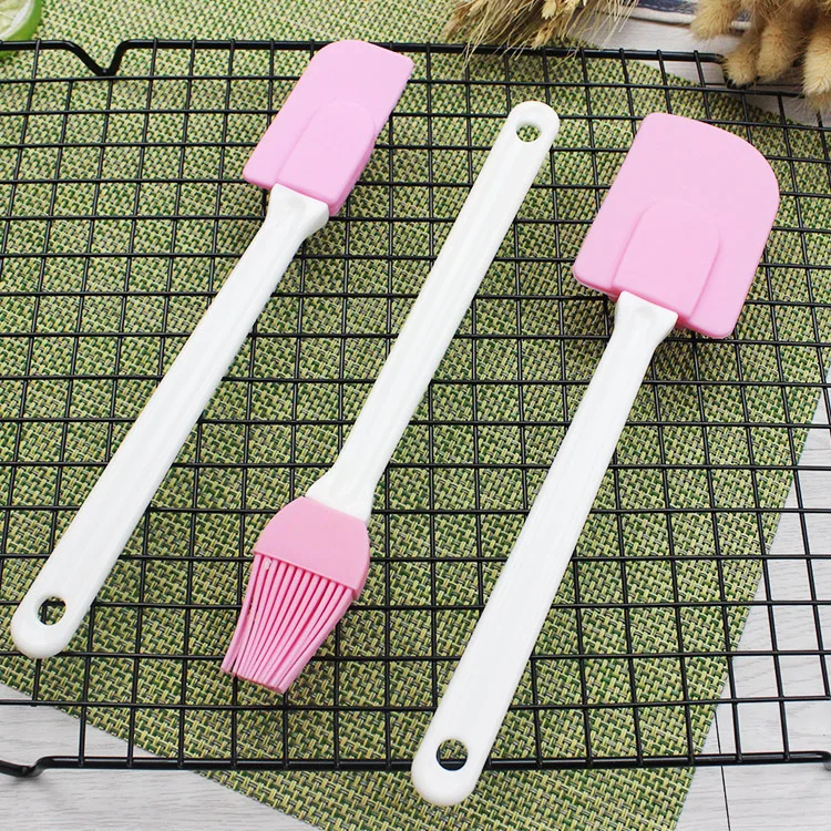  3pc/set silicone cream spatula cream brush baking oil brush mixing shovel butter scraper flour scra
