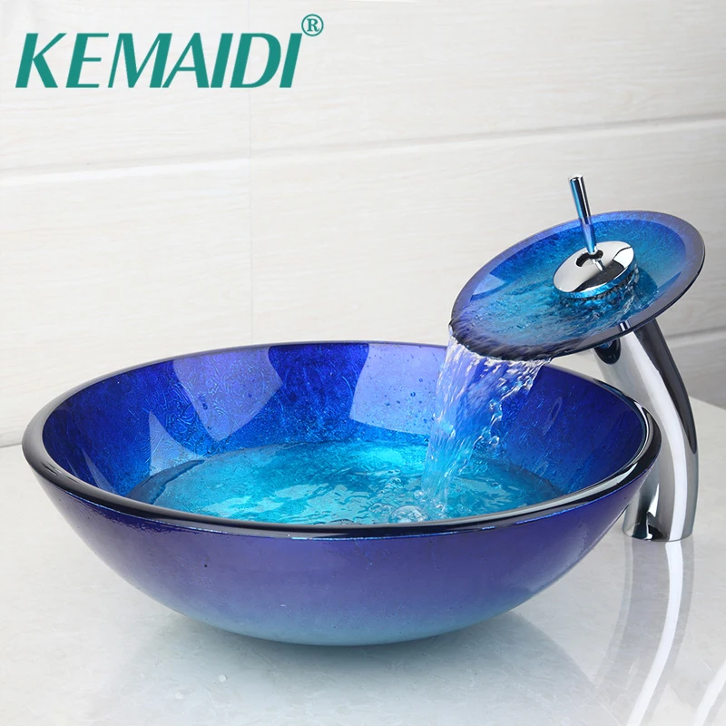 Круглая раковина из закаленного стекла KEMAIDI AU овальная для ванной комнаты с