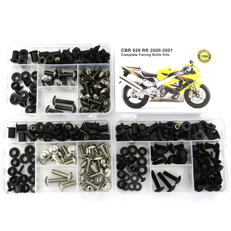 

For Honda CBR929RR 2000 2001 Complete Full Fairing Bolts Kit Bodywork Screws Steel Fairing Clips Speed Nuts Covering Bolts