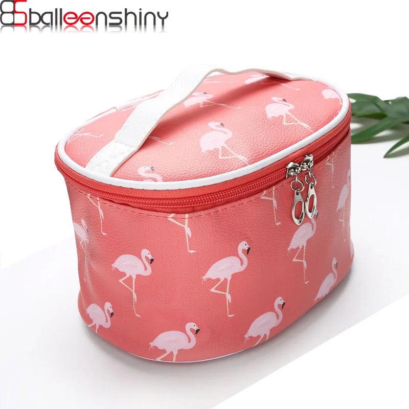 Продажа BalleenShiny круглый Фламинго большой Ёмкость путешествия Водонепроницаемый мыть косметичка держатель PU Сумка для хранения Организатор