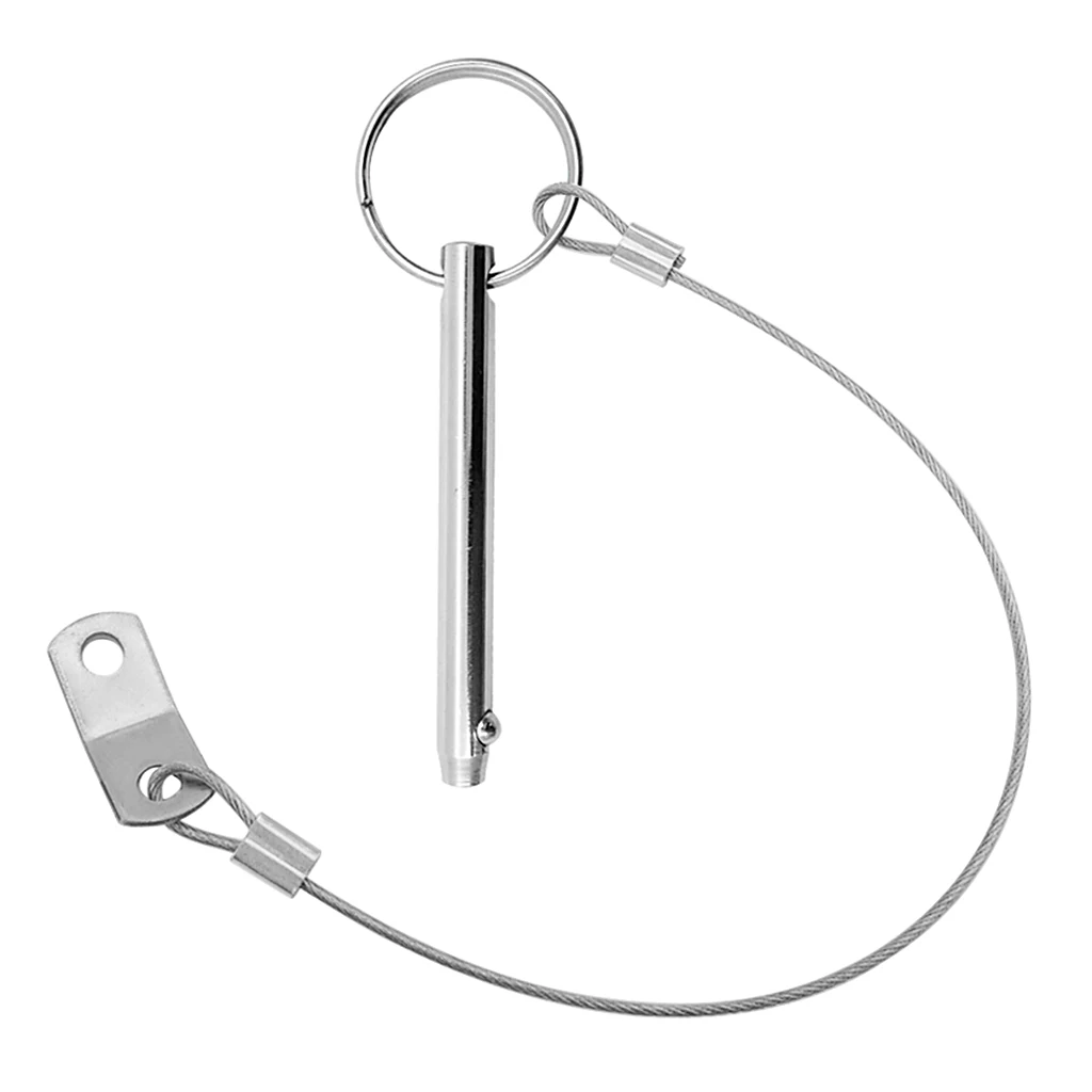 Boat Bimini Top 316 Stainless Steel Quick Release Pin 240mm Lanyard Marine Hardware for Ship Building Outfitting Deck Fitting