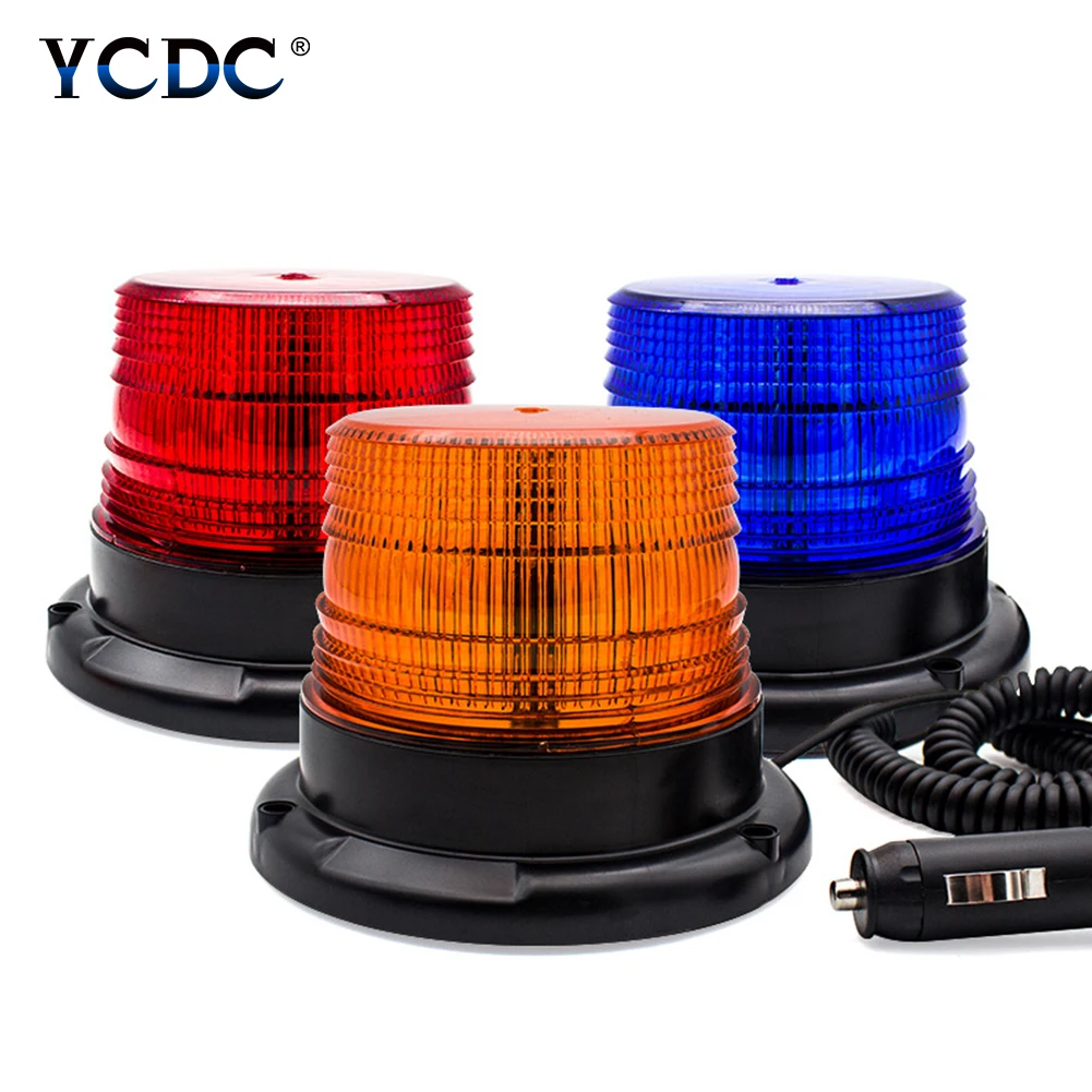 

12LED 9W Rotating Police Warning Safety Flashing Beacon Amber Strobe Light Magnetic Mounted Vehicle emergency light 12-60V