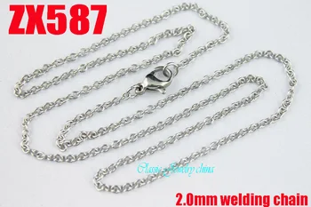 

14"-38" thin cross welding chain 2mm stainless steel necklace chain women man lady punk fashion jewelry 20pcs ZX587