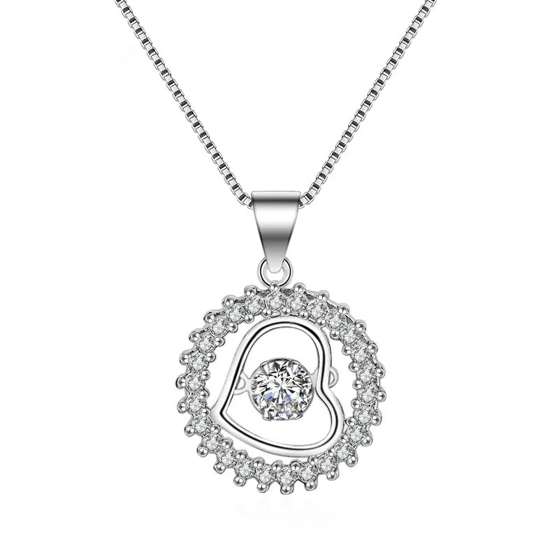 

Everoyal Luxury Cubic Zirconia Heart Pendant Necklace For Women Accessories Charm Silver 925 Choker Necklace Female Jewelry Girl