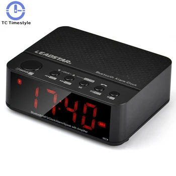 

Compact Digital Alarm Clock Fm Radio With Dual Alarm Wireless Bluetooth Speaker Table Clocks Radio Vehicle