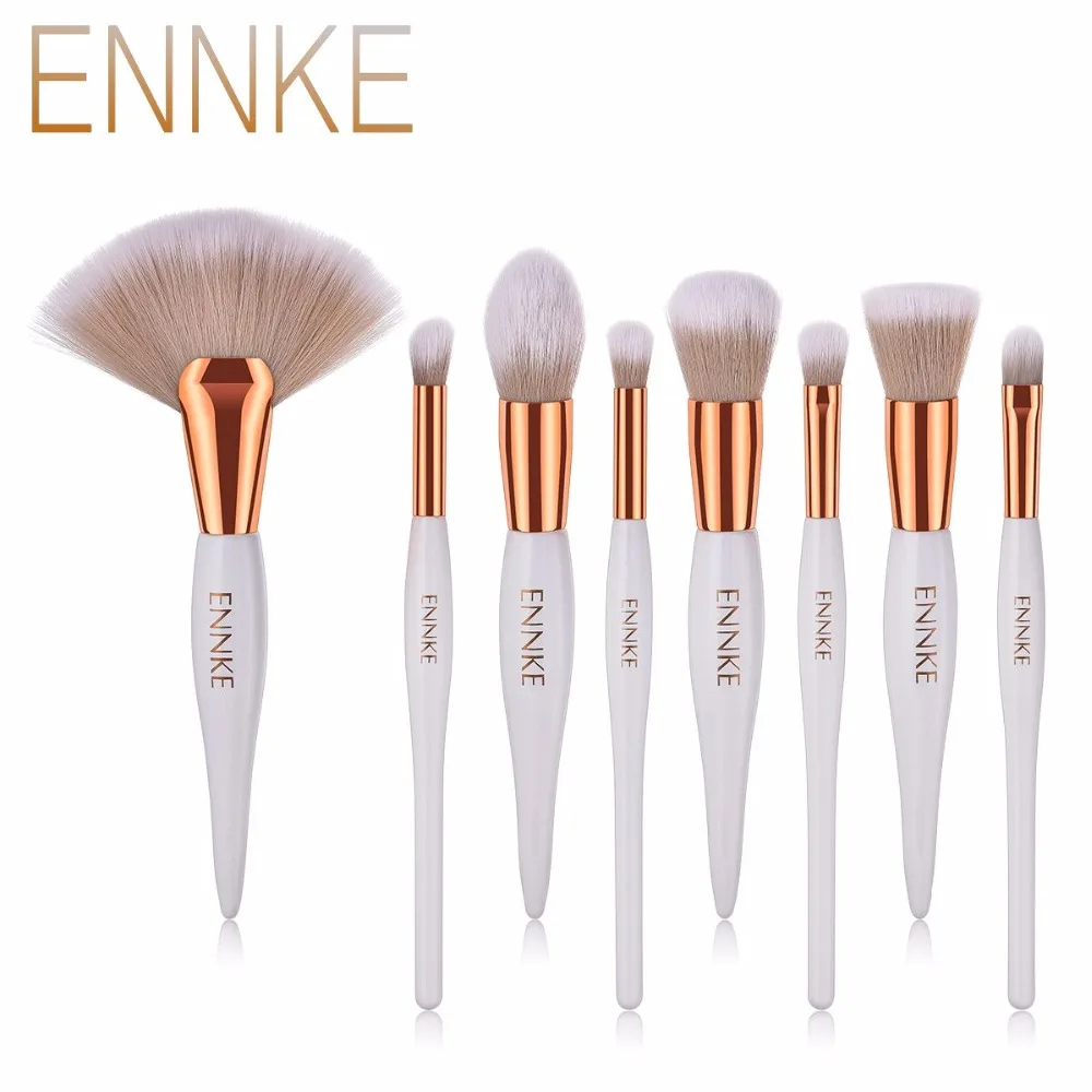 

ENNKE New Arrival Eyeshadow Facial Makeup Brushes High Quality White Gold Wood Handle Soft Synthetic Hair Makeupbrushes