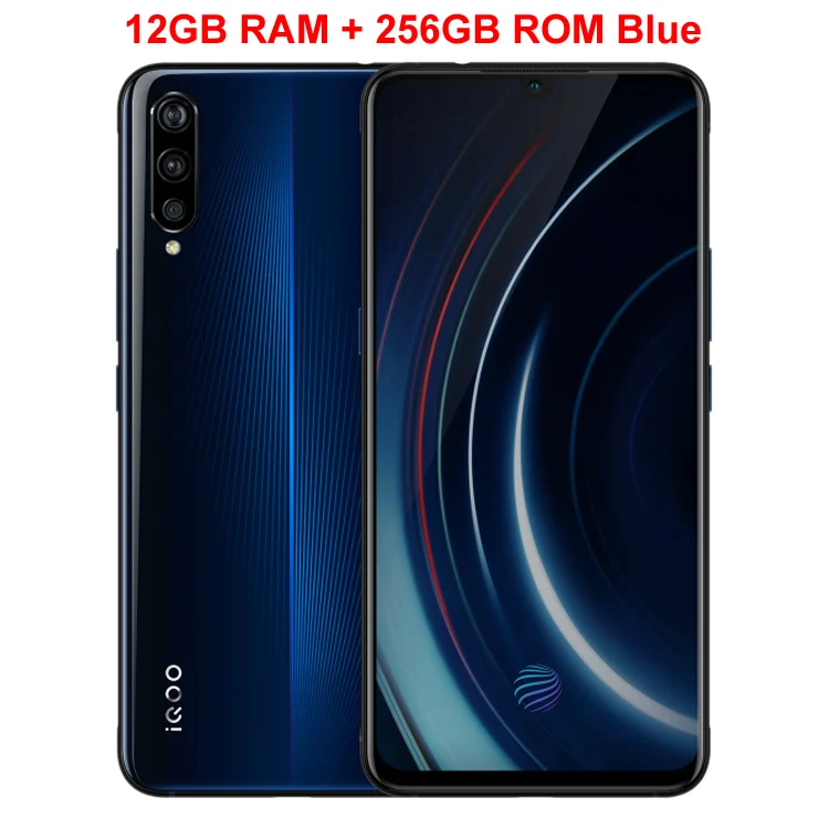 Vivo iQOO мобильный телефон 6,4" AMOLED 6G/8G/12G ram 128G/256G Восьмиядерный Snapdragon 855 Android 9 4000mAh NFC Смартфон - Цвет: Blue 12GB 256GB