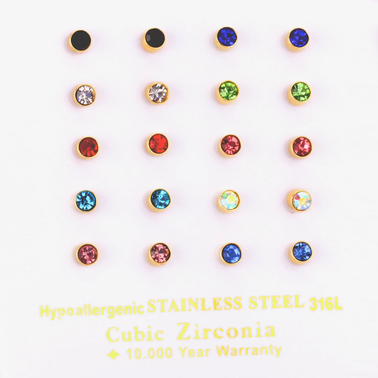 LUXUKISSKIDS, 10 пар/лот, круглые серьги-гвоздики с кристаллами 4 мм для женщин и мужчин, серьги, модные ювелирные изделия, женские серьги, Мода