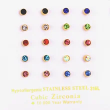 LUXUKISSKIDS, 10 пар/лот, круглые серьги-гвоздики с кристаллами 4 мм для женщин и мужчин, серьги, модные ювелирные изделия, женские серьги, Мода