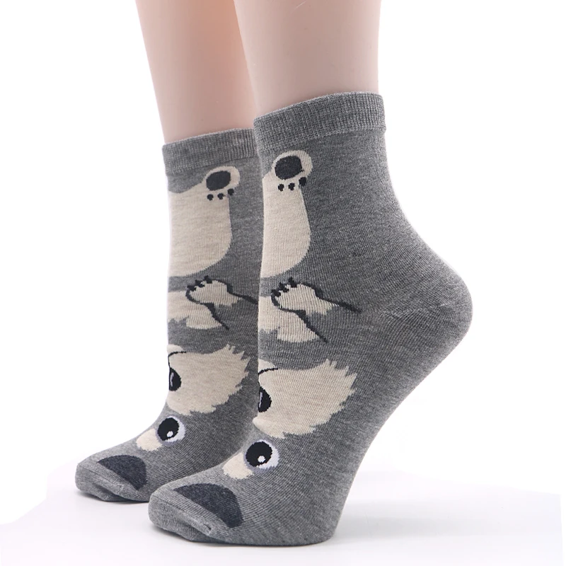 3 пары новых дизайнерских женских носков из смесового хлопка с мультяшным принтом, милые животные, женские и женские носки, модные