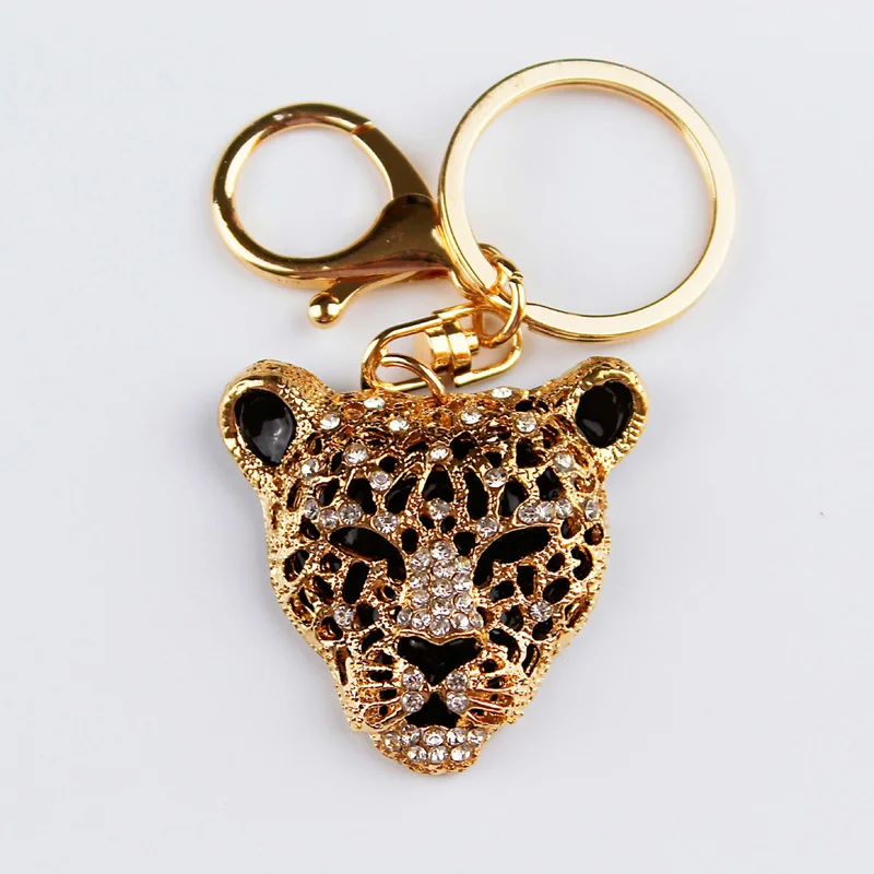 Модные украшения изысканный кристалл Leopard panther глава Брелки держатель мешка
