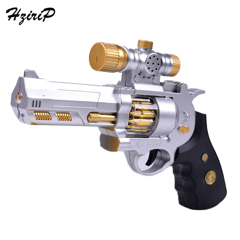 HziriP Funny Vibration Electric Toy Gun Plastic Classic Interesting Flashing Music Sound Children Boy Toys Projection Guns Model