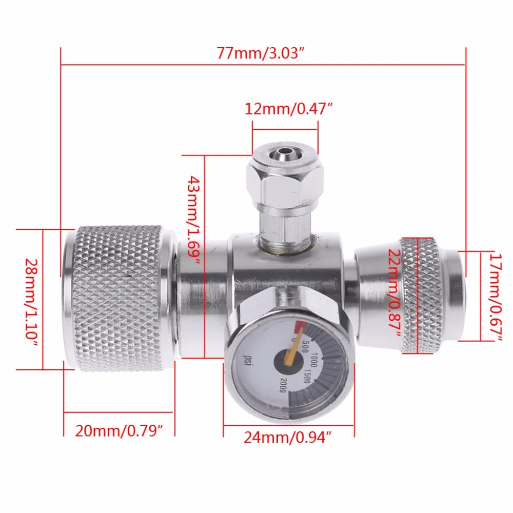 Top Quality CO2 Pressure Gauge JIS m22-14 Regulator Manometer Over 1500PSI Cylinder Reducer JUN16