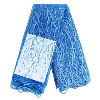 

5yards/set African Lace Fabric Embroidered Nigerian Laces Fabric Bridal Fabric High Quality French Tulle Net Lace Fabrics 2019