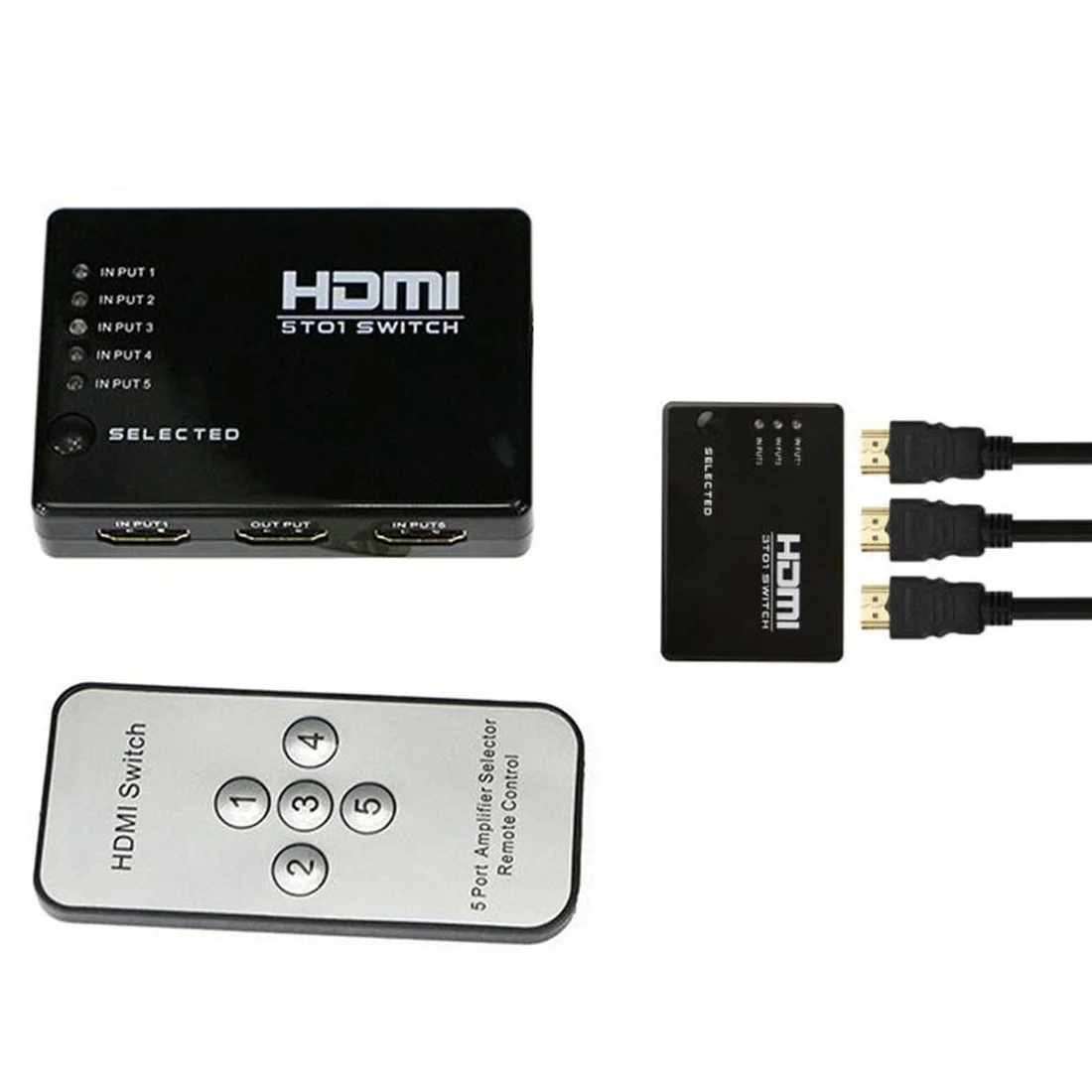 Kebidumei мини-разветвитель hdmi 3 Порты и разъёмы концентратор Box автоматический переключатель с удаленным Управление Выход Переключатель hdmi 3D