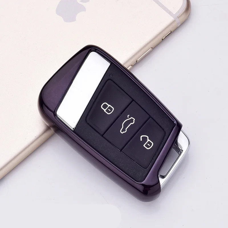 

Soft TPU Protection Car Key Case Auto Remote Key Cover Shell For Volkswagen VW 2016 2017 Passat B8 Skoda Superb A7 Car Accessori