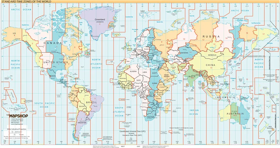 Asian time zone maps