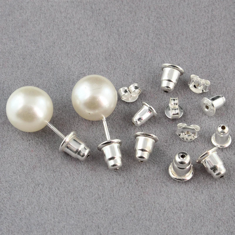 4pcs 925 sterling silver earring nuts stoppers backs backers bullet