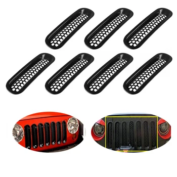

Racing Grill for Jeep Wrangler JK 2007+ Car Front Insert Honeycomb Grille Cover Decoration For Jeep Wrangler Car Accessories
