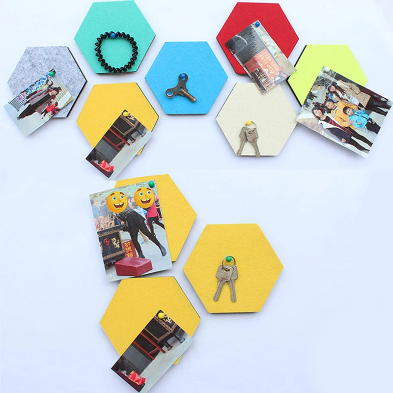 

Wall File Storage Hexagonal Message Board Creative Felt Wall Hanging Storage Intelligence In Multicolor