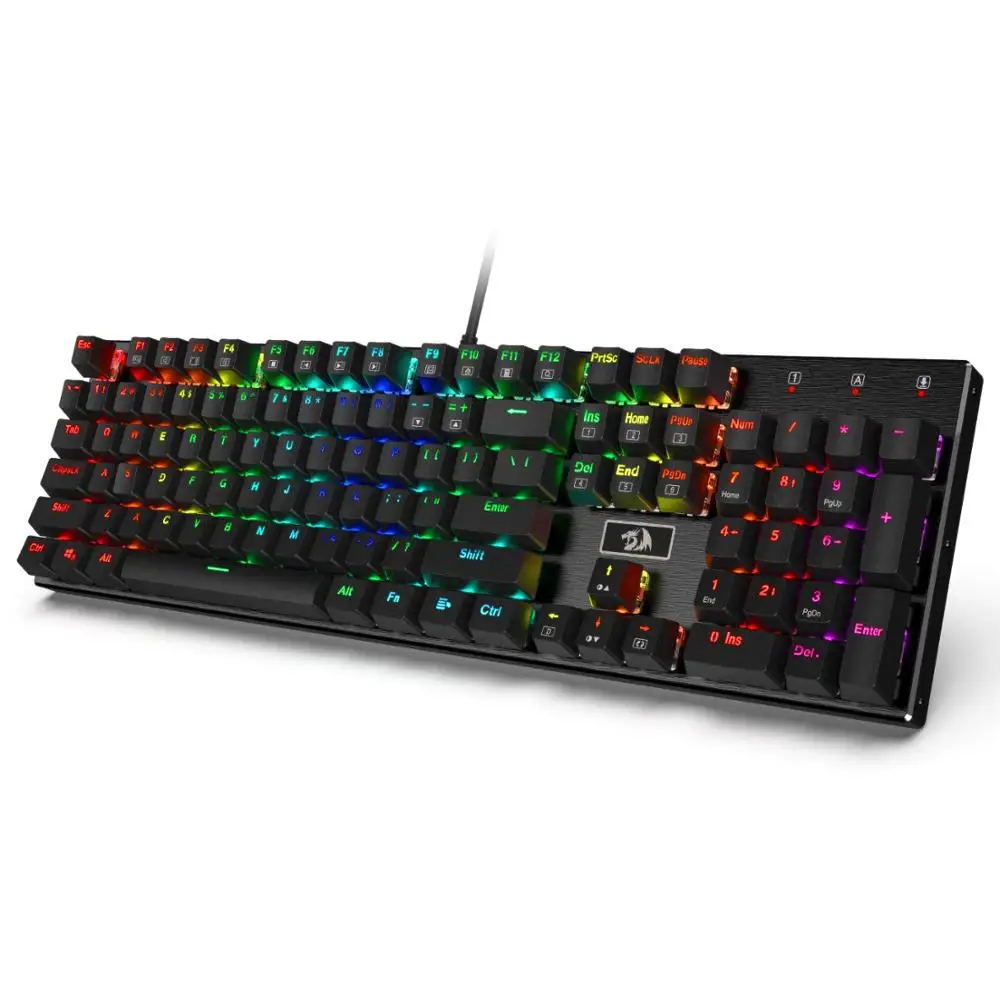 

Redragon K556 DEVARAJAS Wired Mechanical Gaming Keyboard RGB LED Backlit 104 Standard Keys Aluminum Base Gamer for Floating