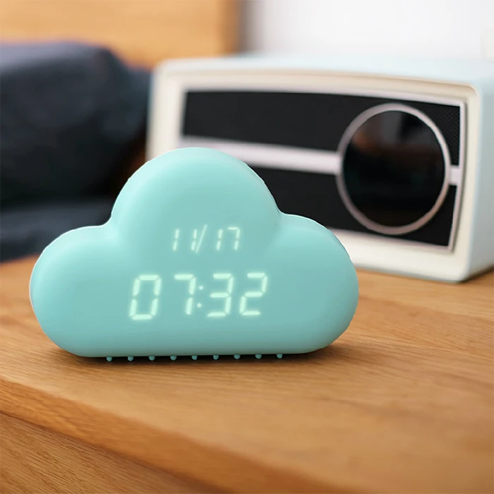 Best продажи натуральной странные песочного цвета облака будильник LED голос Управление цифровые часы настольные Умный дом Reloj Меса