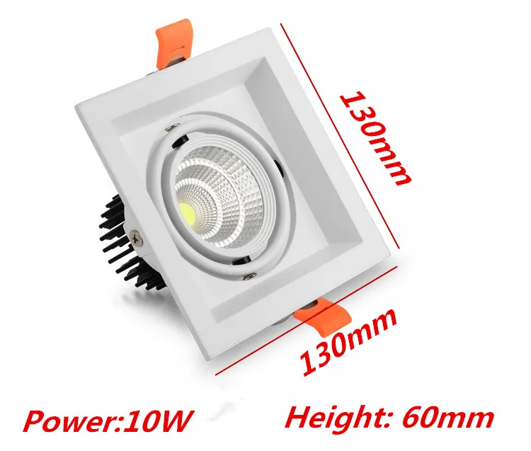 1 шт. Супер яркий Встраиваемый квадратный светодиодный светильник с регулируемой яркостью COB 10 Вт 20 Вт 30 Вт Светодиодный точечный светильник светодиодный декоративный потолочный светильник AC85-265V