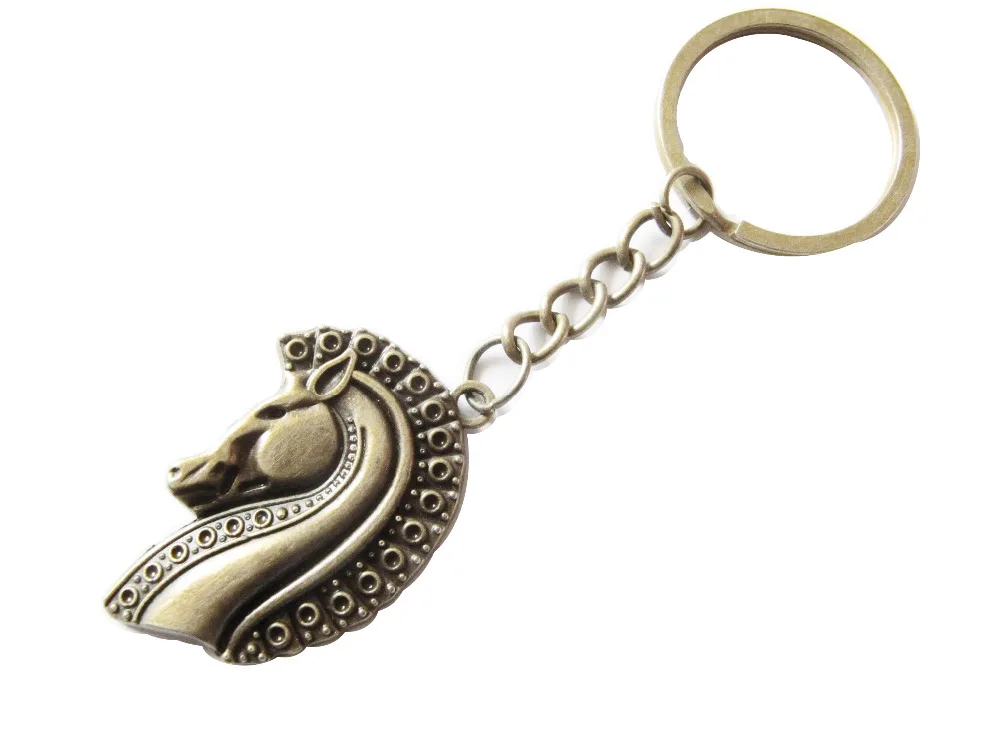 2pcs Wholesale Ancient Bronze Horse Keychain, Personalized Horse Key