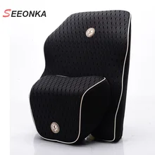 3D Mesh Car Seat Lumbar Support Auto Back Cushion Slow rebound Memory Cotton Office Chair Waist Pillows Headrest for Car Styling