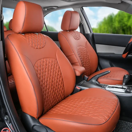 AutoDecorun заказ кожаные чехлы на сиденья автомобиля для Land Rover Range Rover Sport аксессуары набор накидок на сидение для автомобилей Защитные чехлы для сидений - Название цвета: Brown