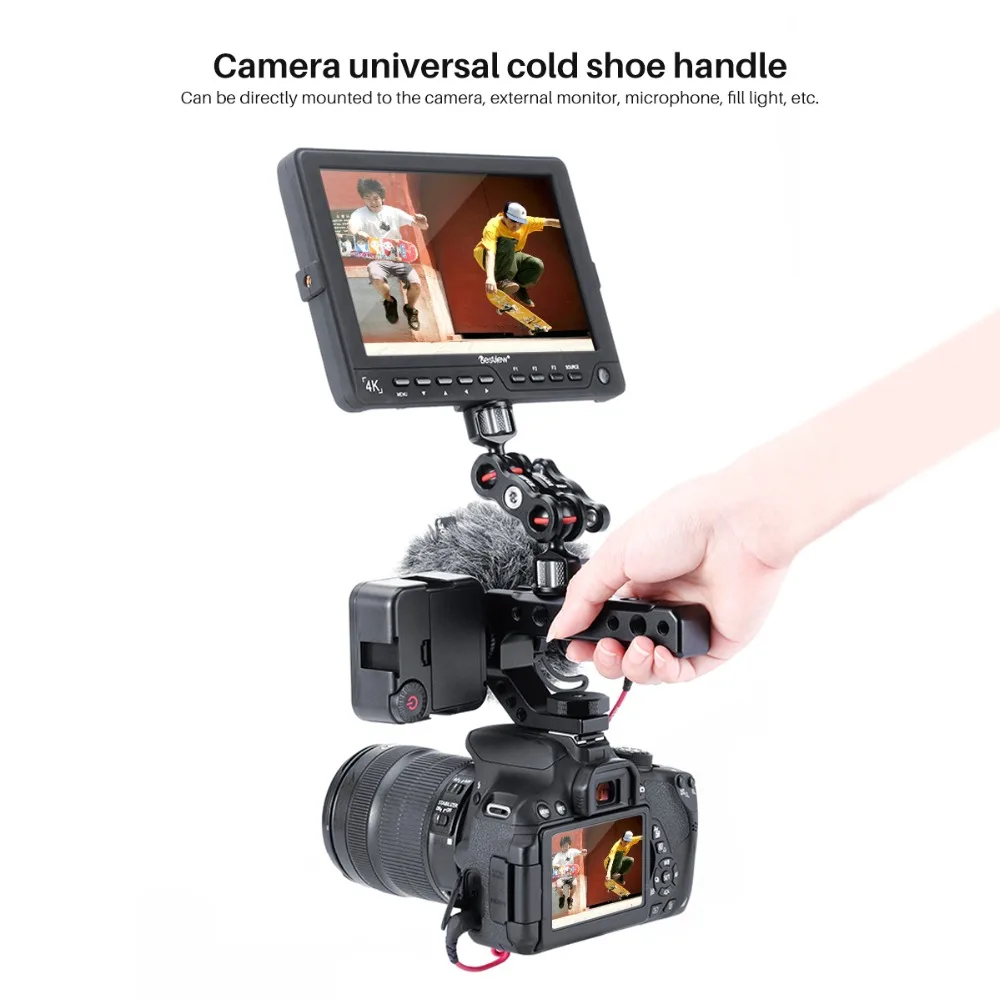 UURig R005 камера Универсальный Холодный башмак Верхняя ручка рукоятка Rig внешний монитор микрофон заполняющий светильник для Nikon Canon sony DSLR
