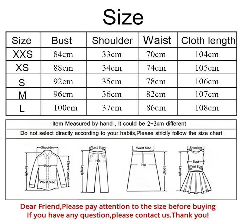 size xxs-l