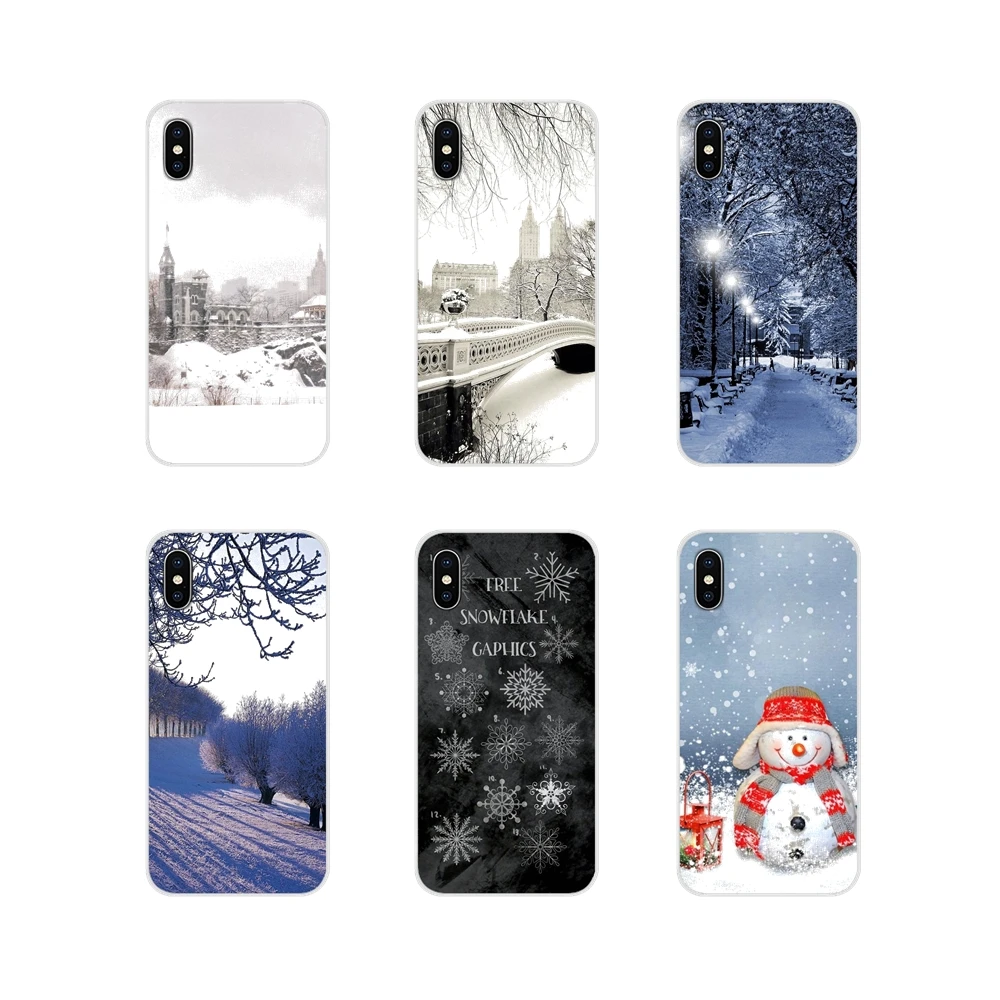 Для Apple IPhone X XR XS MAX 4 4s 5 5S 5C SE 6 6S 7 8 Plus ipod touch зимний Нью-Йорк Центральный парк Снежный