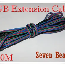 10 м 4 контакта 4Pin RGB удлинитель Разъем 22AWG RGB+ черный провод шнур для 5050/3528 RGB светодиодные ленты/светильник/Модуль и т. Д