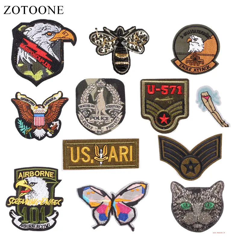Нашивки ZOTOONE с орлом и котом бабочки наклейки сделай сам железо на одежду