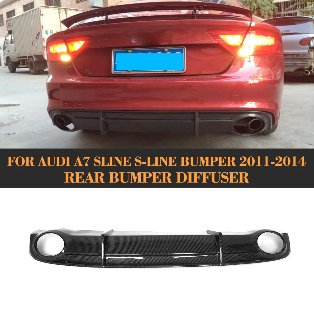

carbon fiber car rear bumper lip diffuser spoiler for Audi A7 S line S7 Hatchback 4 Door 11-14 Non A7 Standard and RS7