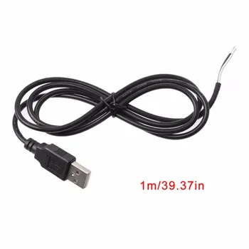 

5V USB 2.0 Type A Male Jack 2 Pin 2 Wire Power Charge Cable Cord Connector DIY 1m Wire