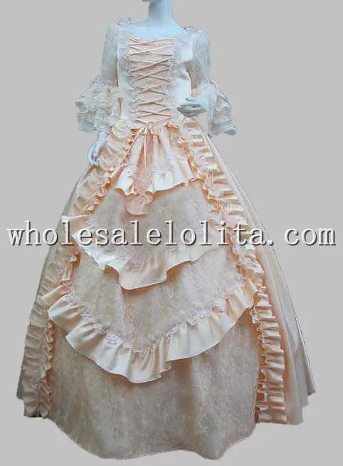 17 18-го века мария антуанетта благородный рококо бальное платье champange косплей костюм dress
