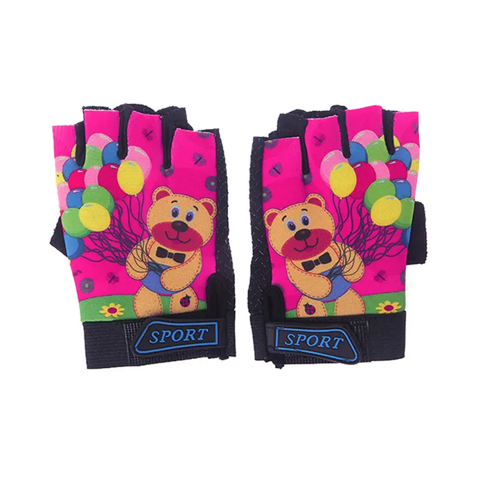 Велосипедные перчатки с полупальцами, противоударные, дышащие, для улицы, MTB, шоссейные, велосипедные перчатки, спортивные перчатки, варежки для детей, мужчин, женщин - Цвет: Розовый