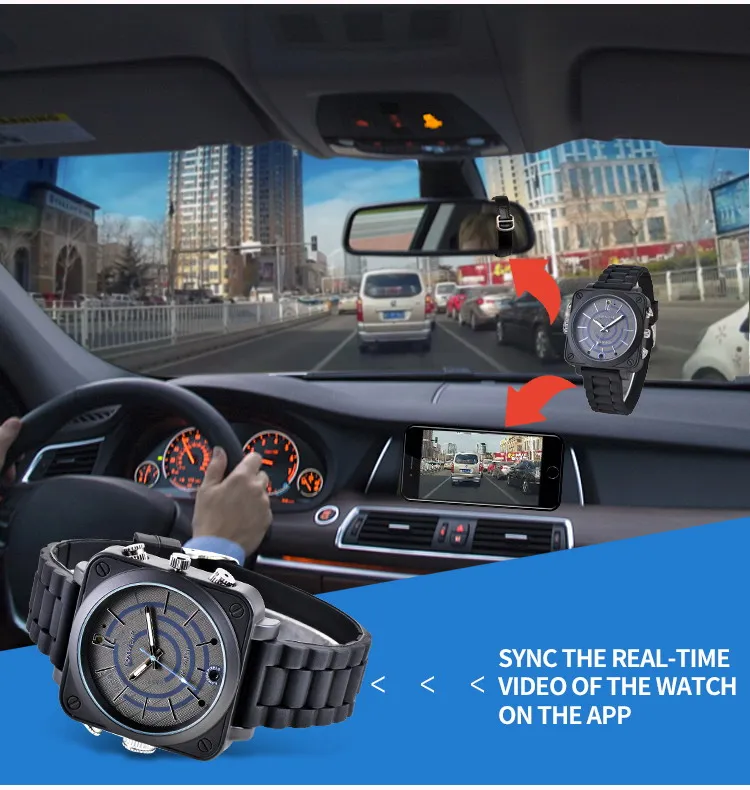 

Car bicycle video recorder smart watch WIFI P2P Control of Lan and IR Night Vision Video-recordingWIFI smart remote control