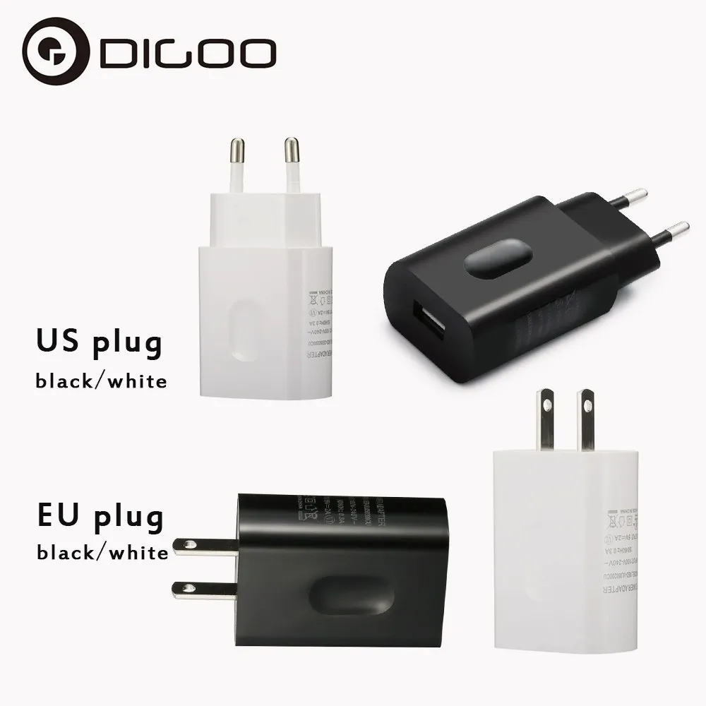 

Digoo DG-XED 5V 2A Real Powerful Universal USB Charger EU US Plug Home Wall Travel Charger Power Supply Adapter