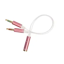 3,5mm AUX divisor de entrada de micrófono y Audio Cable auricular adaptador de auriculares 1 hembra a 2 hombre J03T envío de la gota