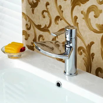 

Full copper single hole fan-shaped waterfall faucet