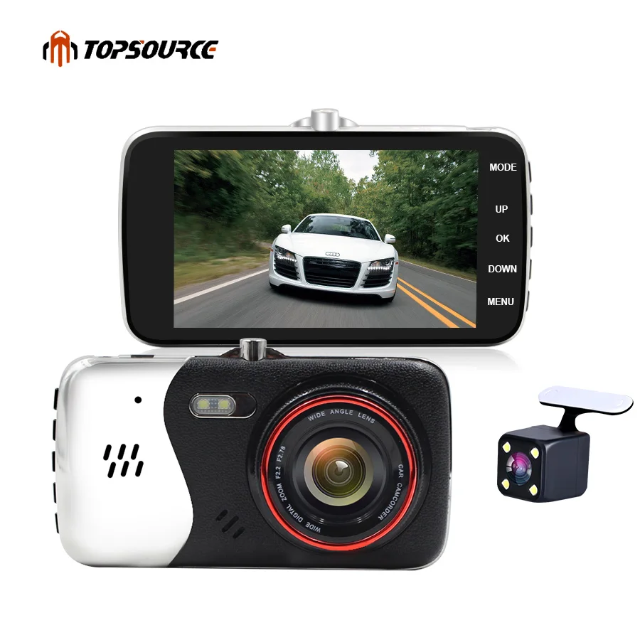 TOPSOURCE 4 inch Car Dvr font b Camera b font Dual Lens Full HD 1080P With