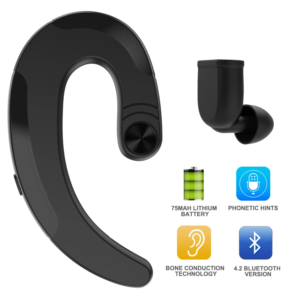 Беспроводные наушники Bluetooth свободные руки костная проводимость с микрофоном