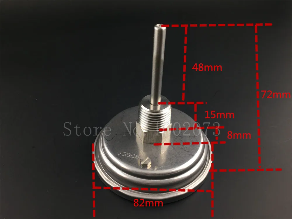 Набор бесшовных биметаллических термометров для чайника Homebrew, " Face& 2" зонд, 1/" MNPT, 0~ 220F градусный термометр для пива