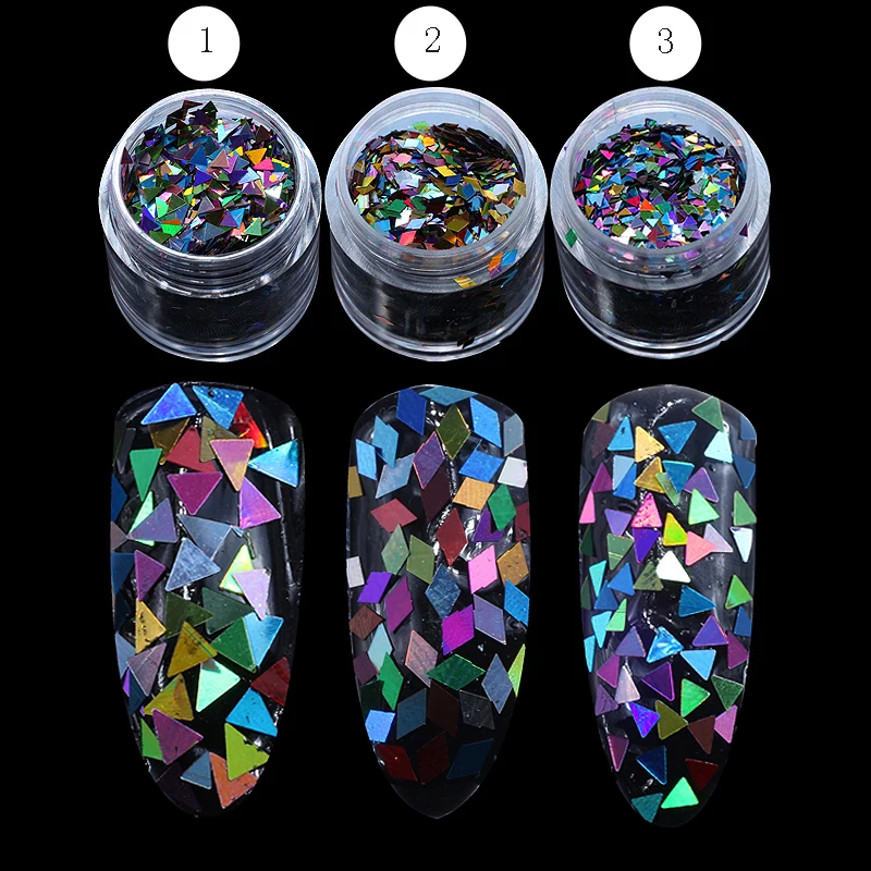 

1 Box 2mm Rhombus Paillette Dazzling Mixed Diamond Sticker Tips Nail Sequins Sparkling Colorful Glitter Nail Art Decoration