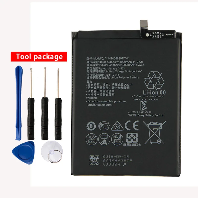 

Original Y7 Prime phone battery For Huawei TRT-L53 TRT-L21A TRT-AL00 TL10A Y7 TRT-LX1 /LX2/LX23 Enjoy 7 plus HB406689ECW