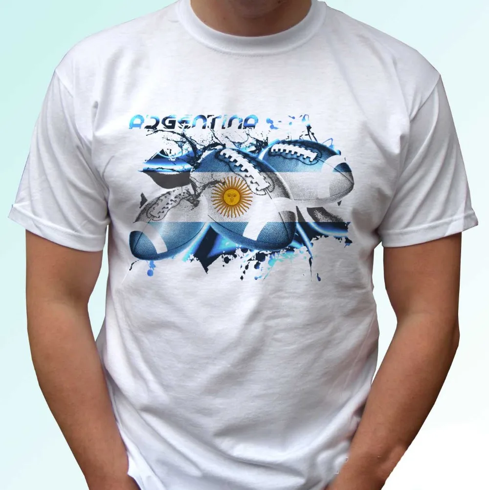 

Argentina Rugby Flag - White T Shirt Top Tee Football Design 2019 Fashion Slim Fit Top Short Sleeve Hipster Casual Tops T Shirts